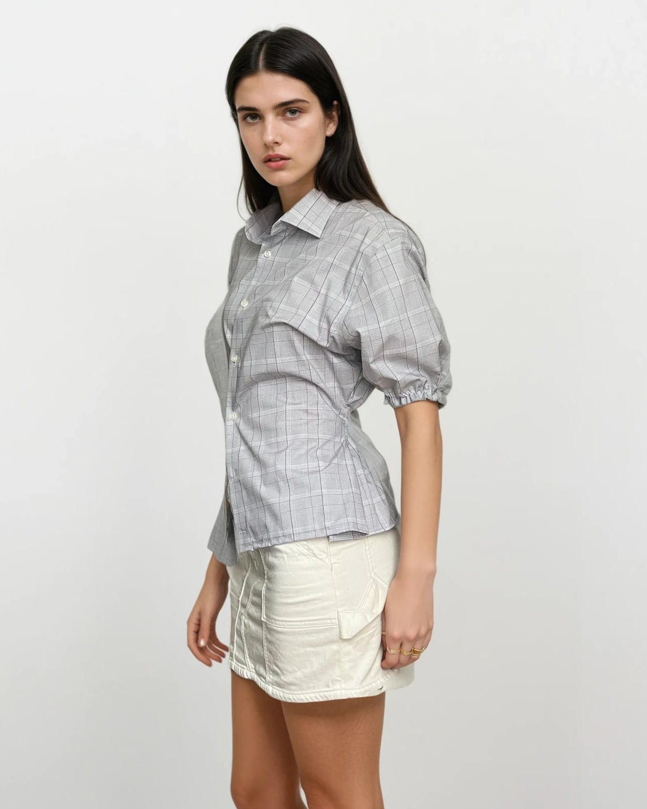 Puff Sleeve Button Blouse