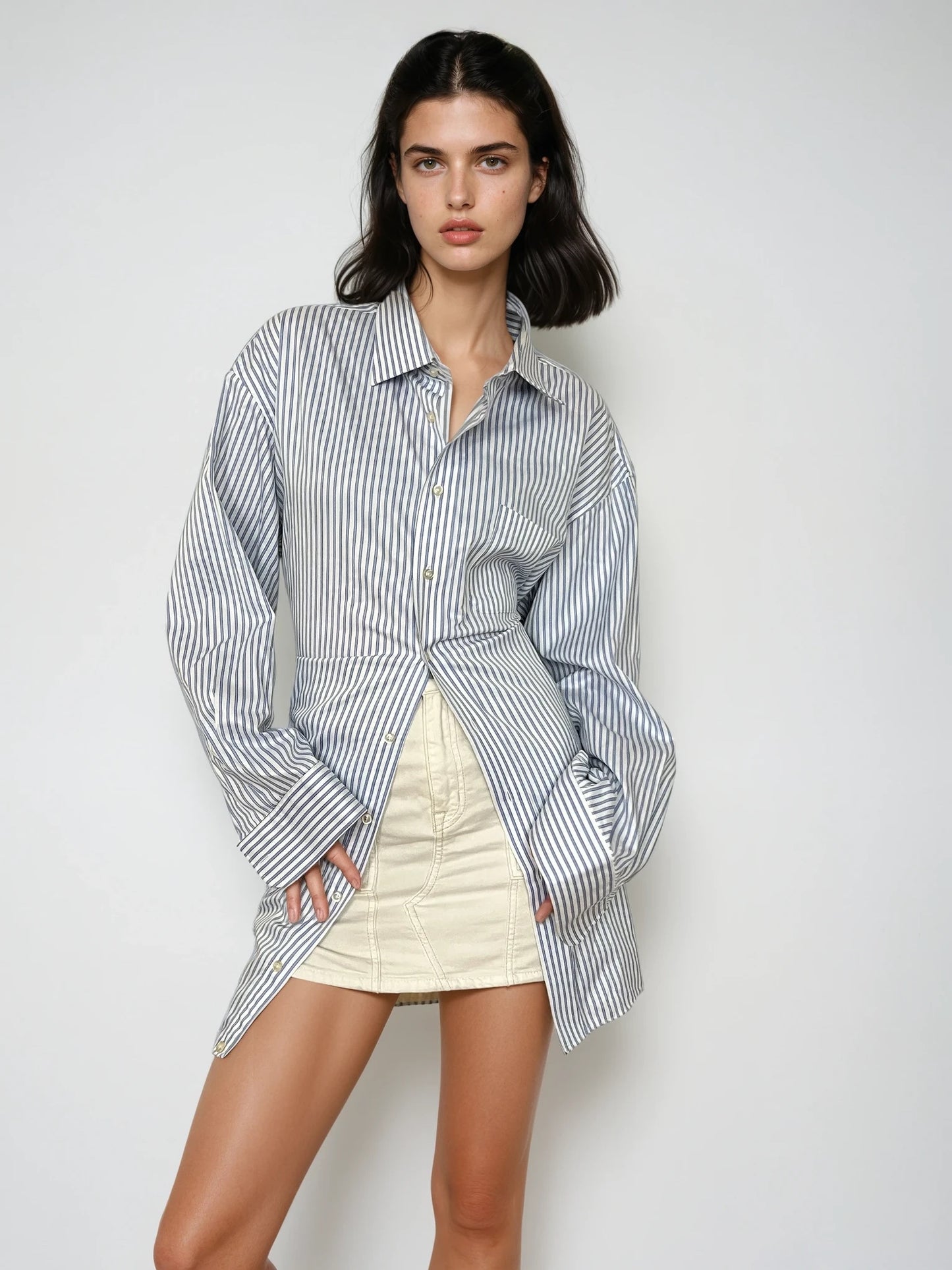 WIDE BLUE SPRING STRIPE