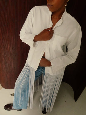 Fringe Button Down Duster