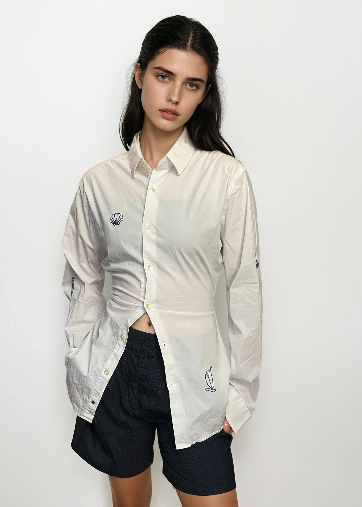 Embroidered Stretch Waist Button Down™