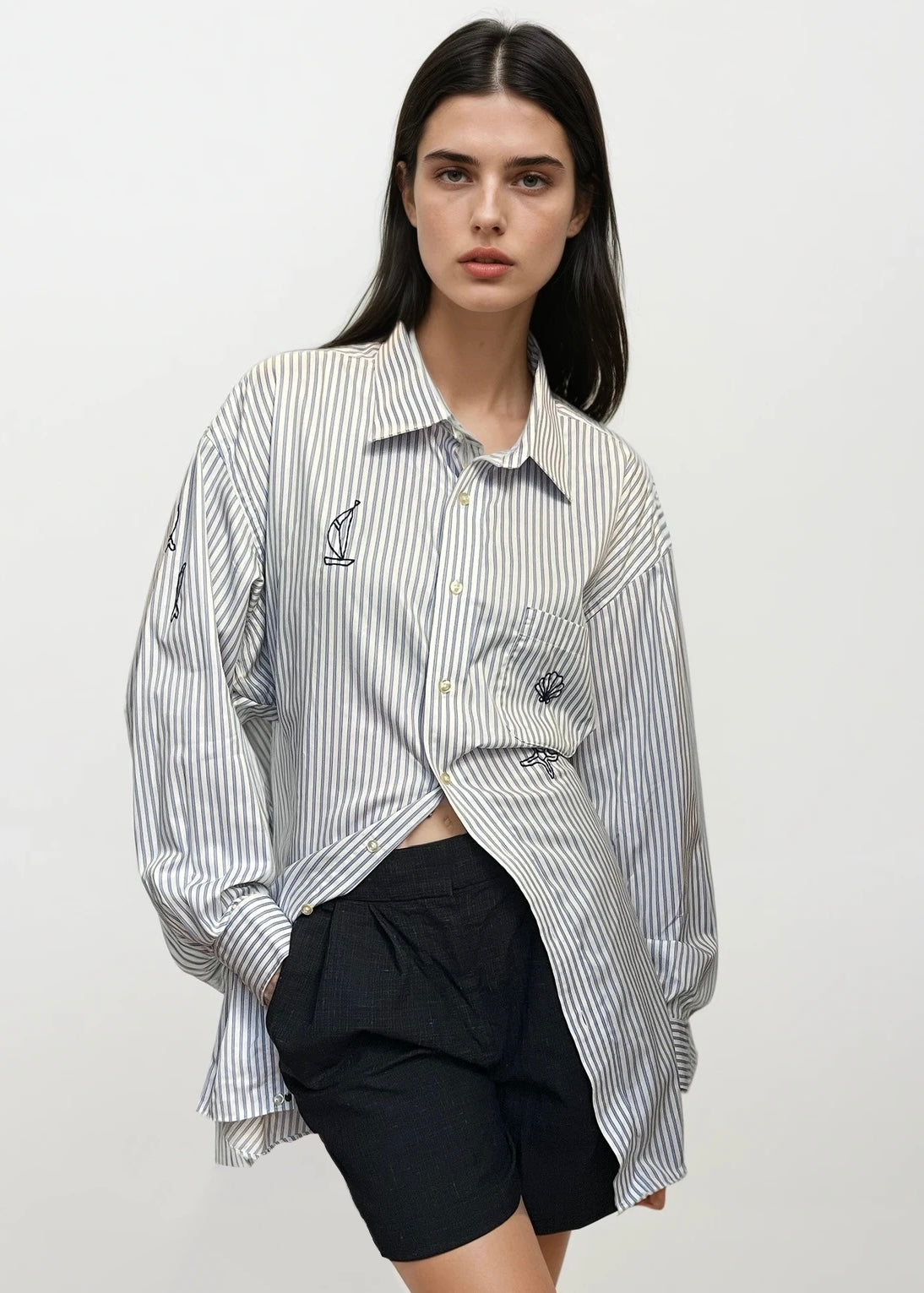 Embroidered Stretch Waist Button Down™