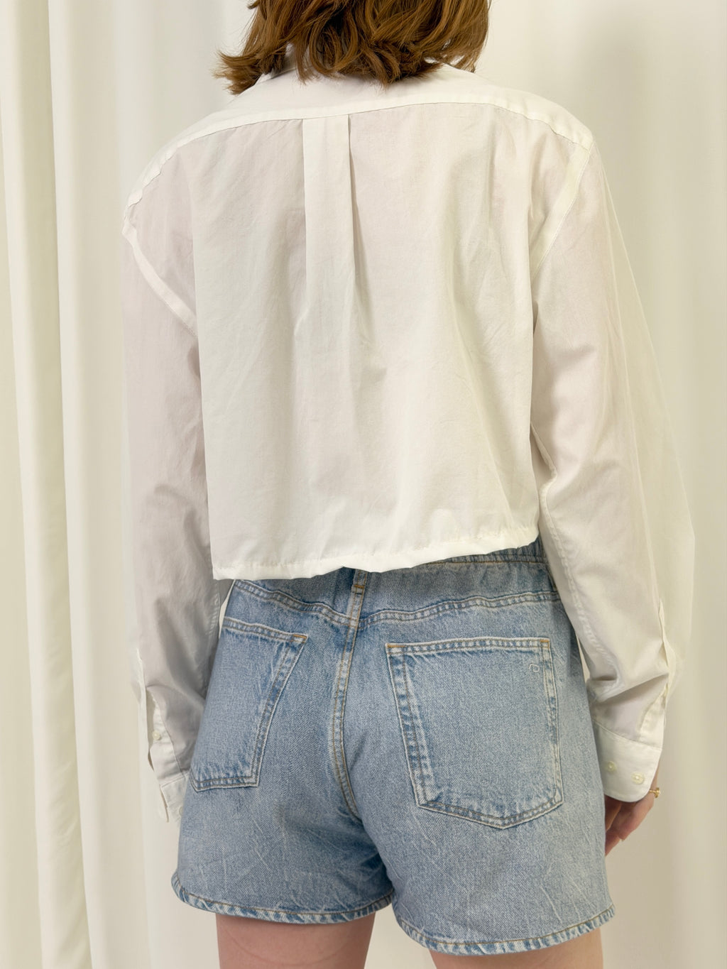ST x ATA Beaded Cropped Button Down