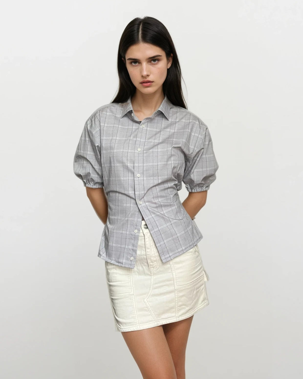 Puff Sleeve Button Blouse