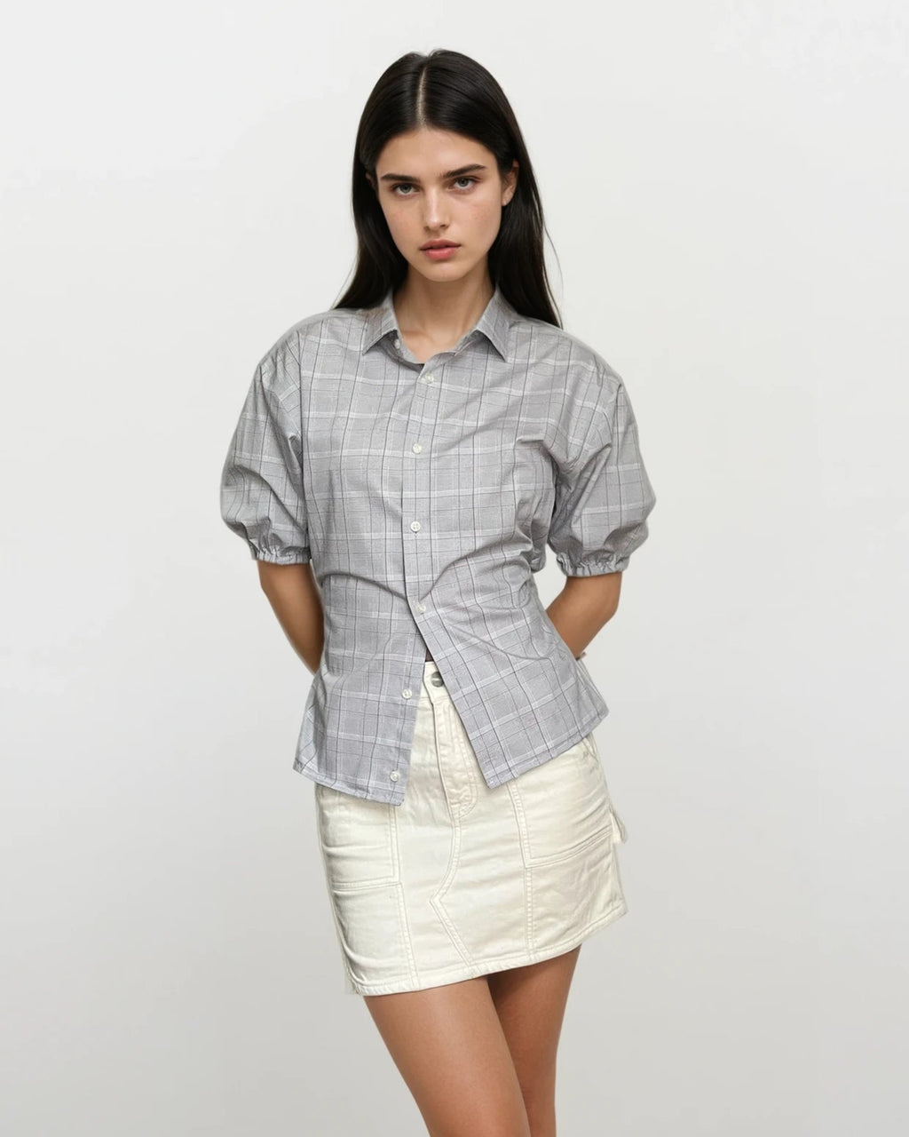 Puff Sleeve Button Blouse