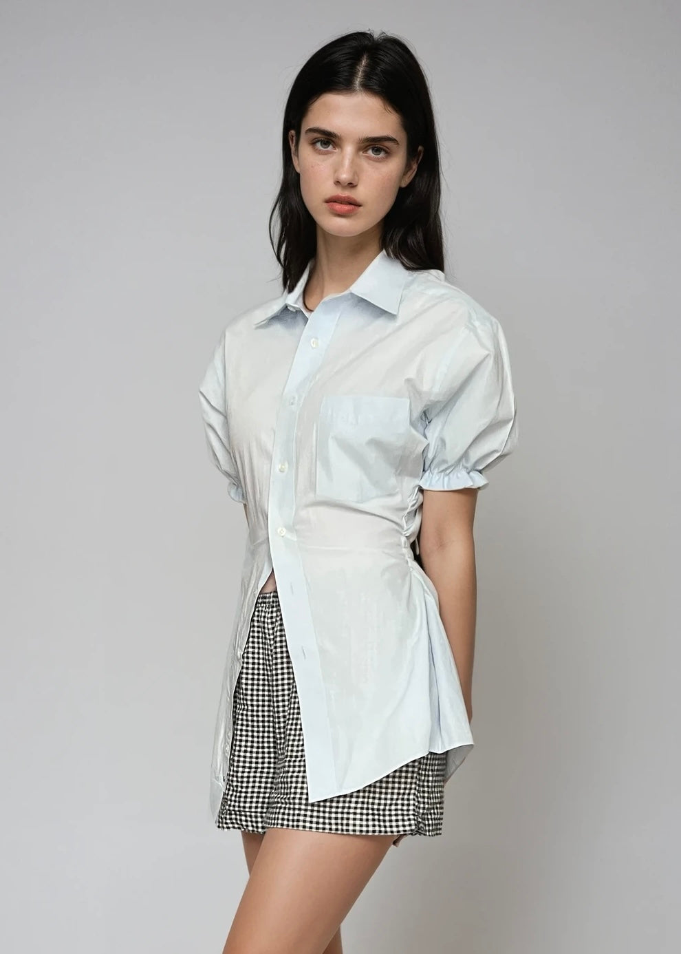 Puff Sleeve Button Blouse