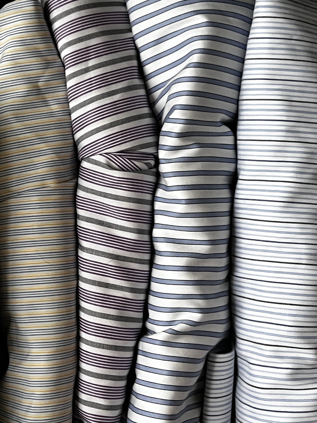 Striped fabric swatches.