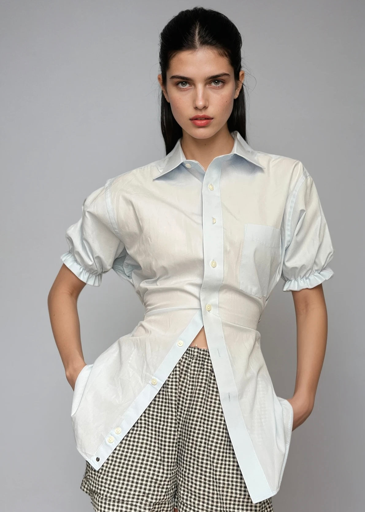 Puff Sleeve Button Blouse