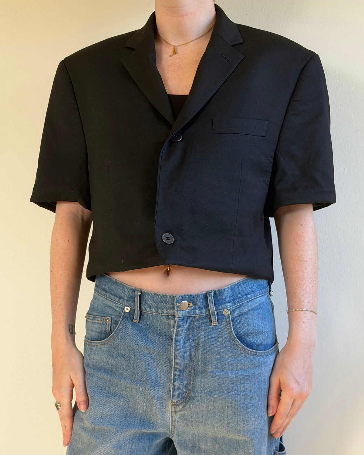 Cropped Blazer Top