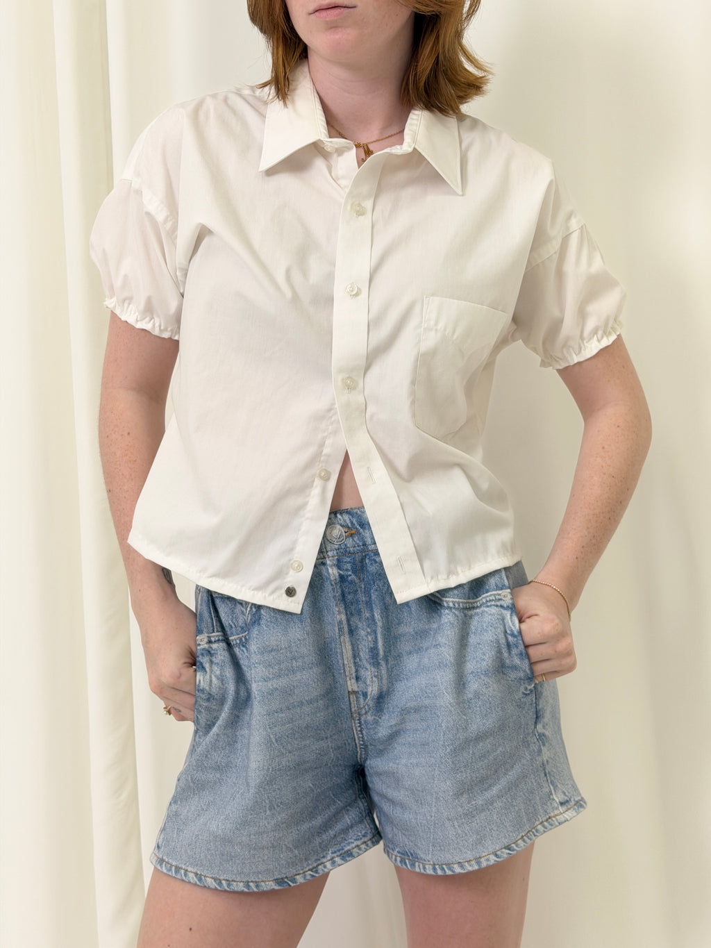 Puff Sleeve Button Blouse