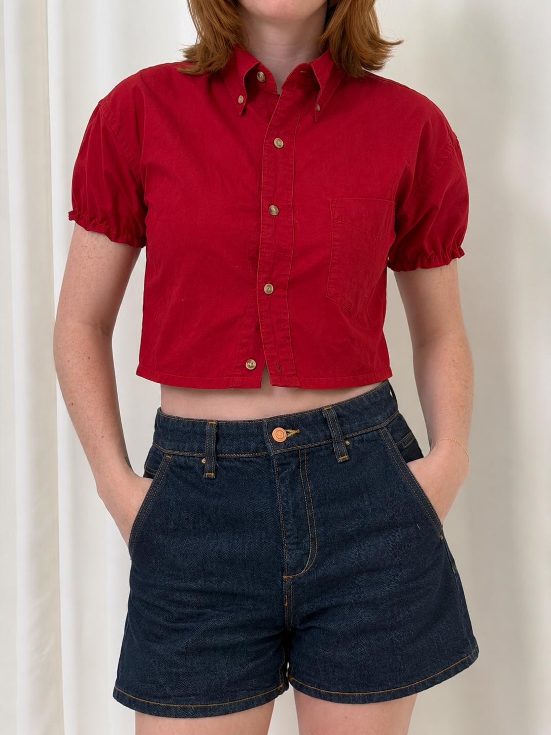 Puff Sleeve Button Blouse