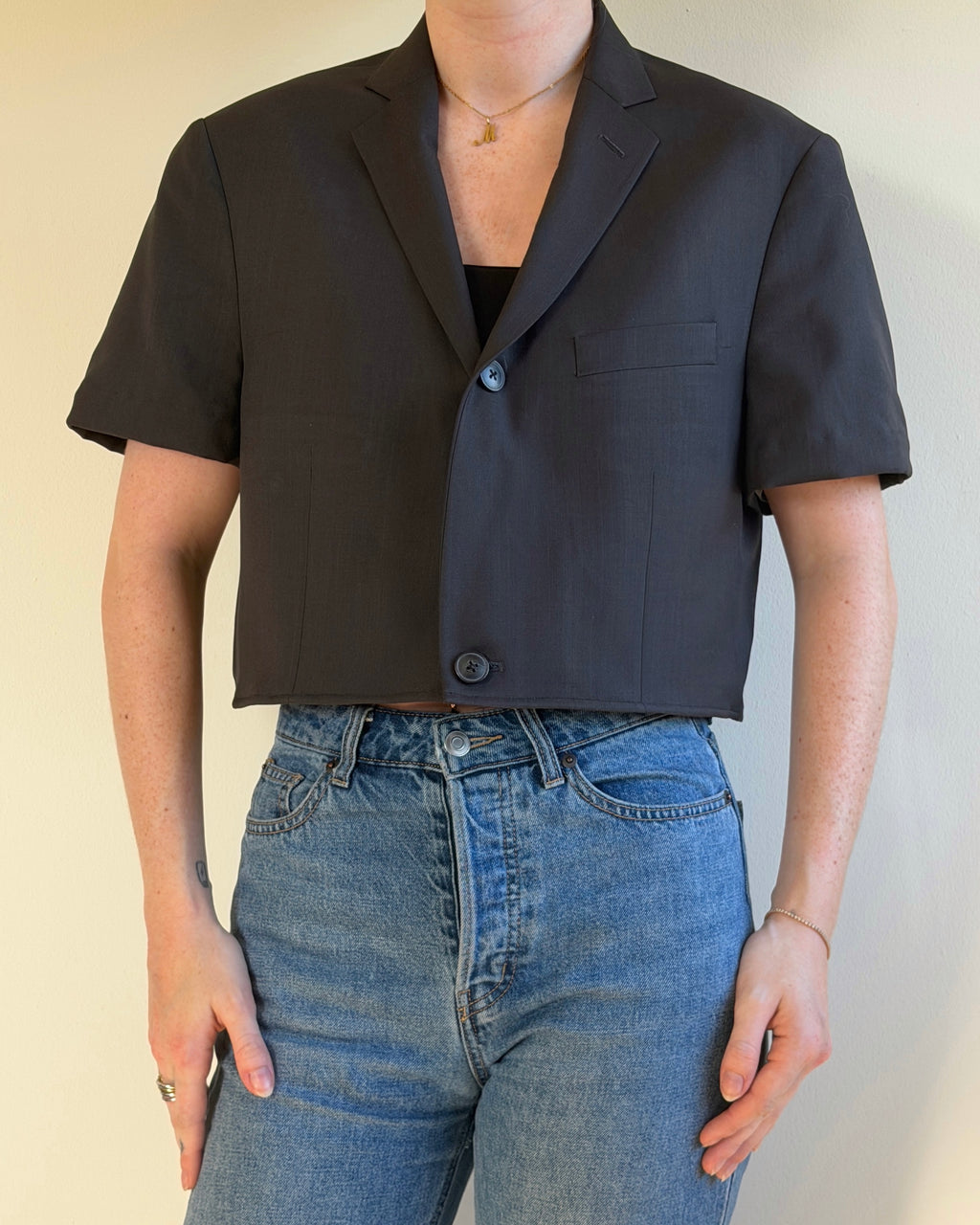 Cropped Blazer Top