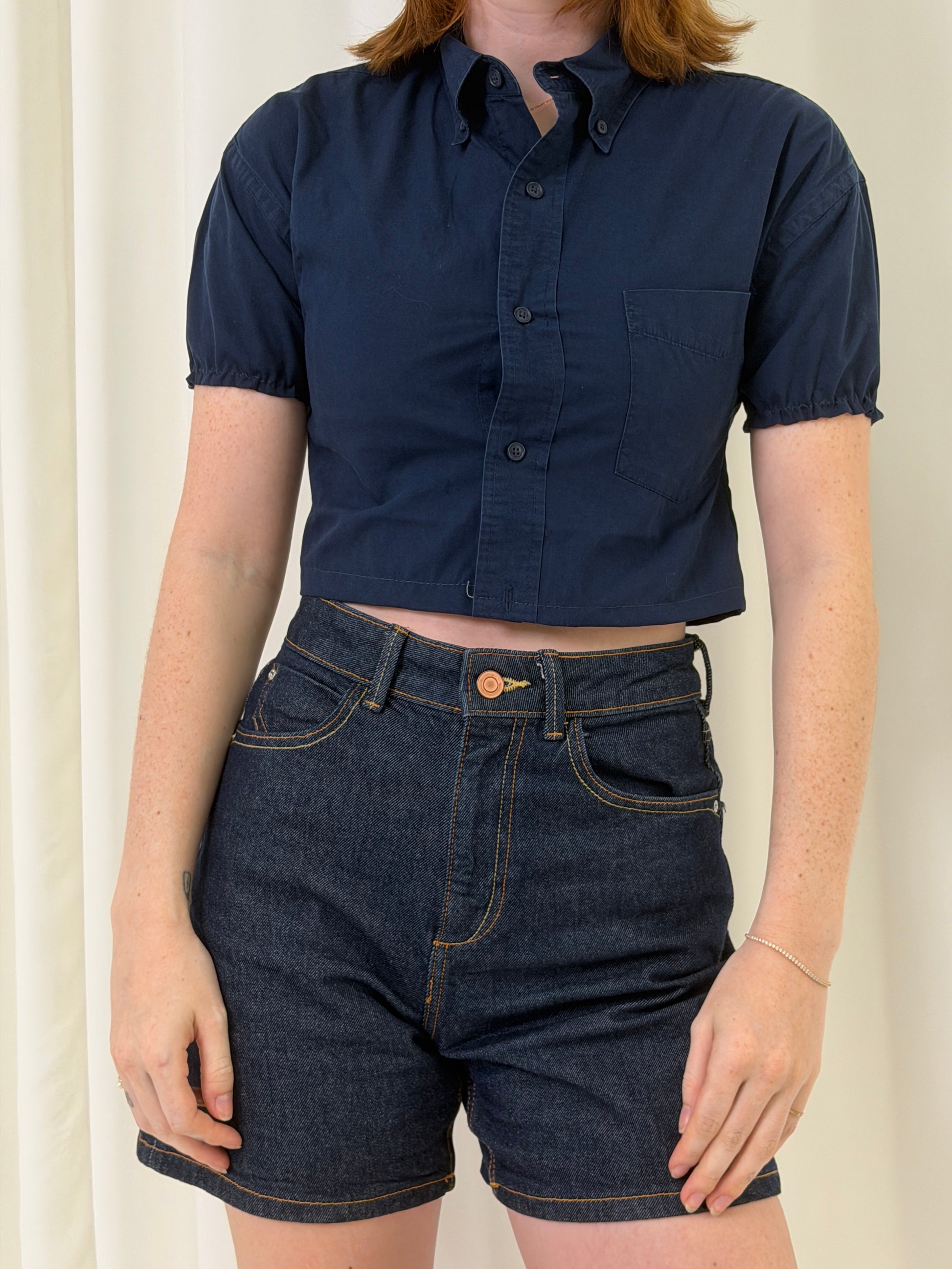 Puff Sleeve Button Blouse