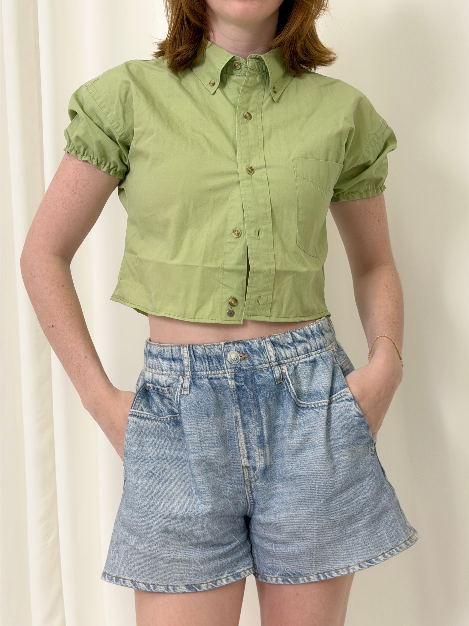 Puff Sleeve Button Blouse
