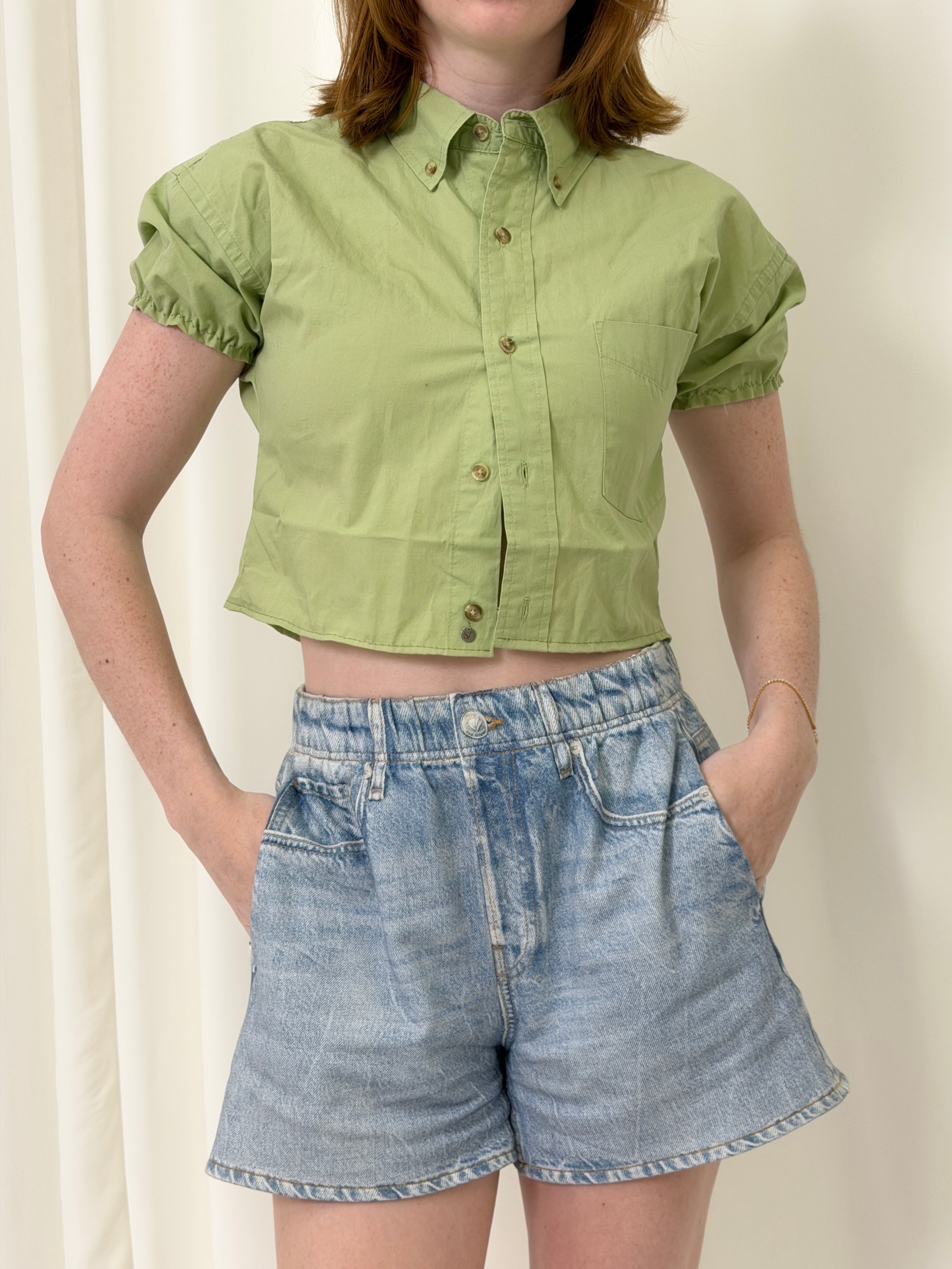 Puff Sleeve Button Blouse