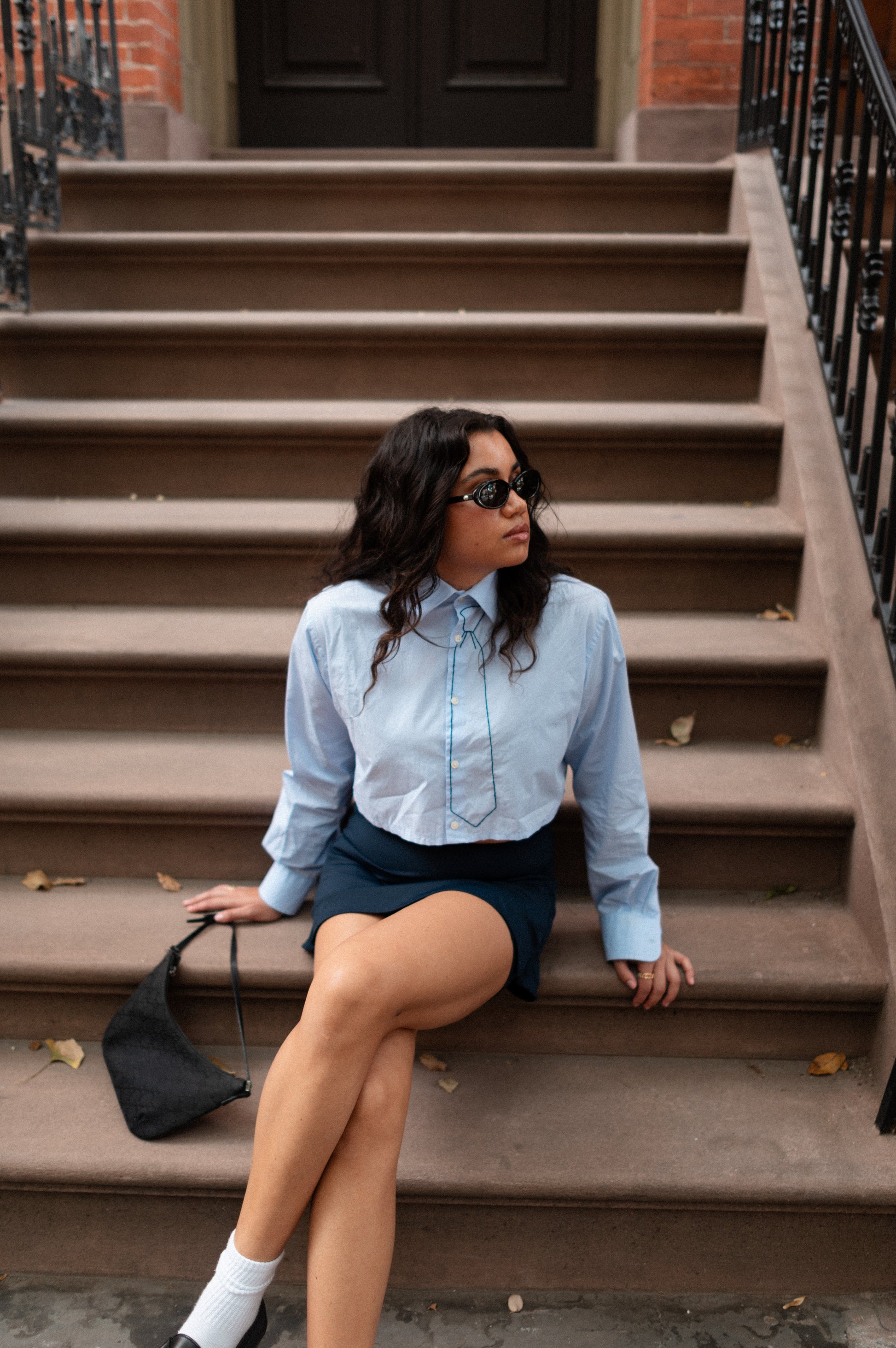 JG x ST Embroidered Cropped Button Down