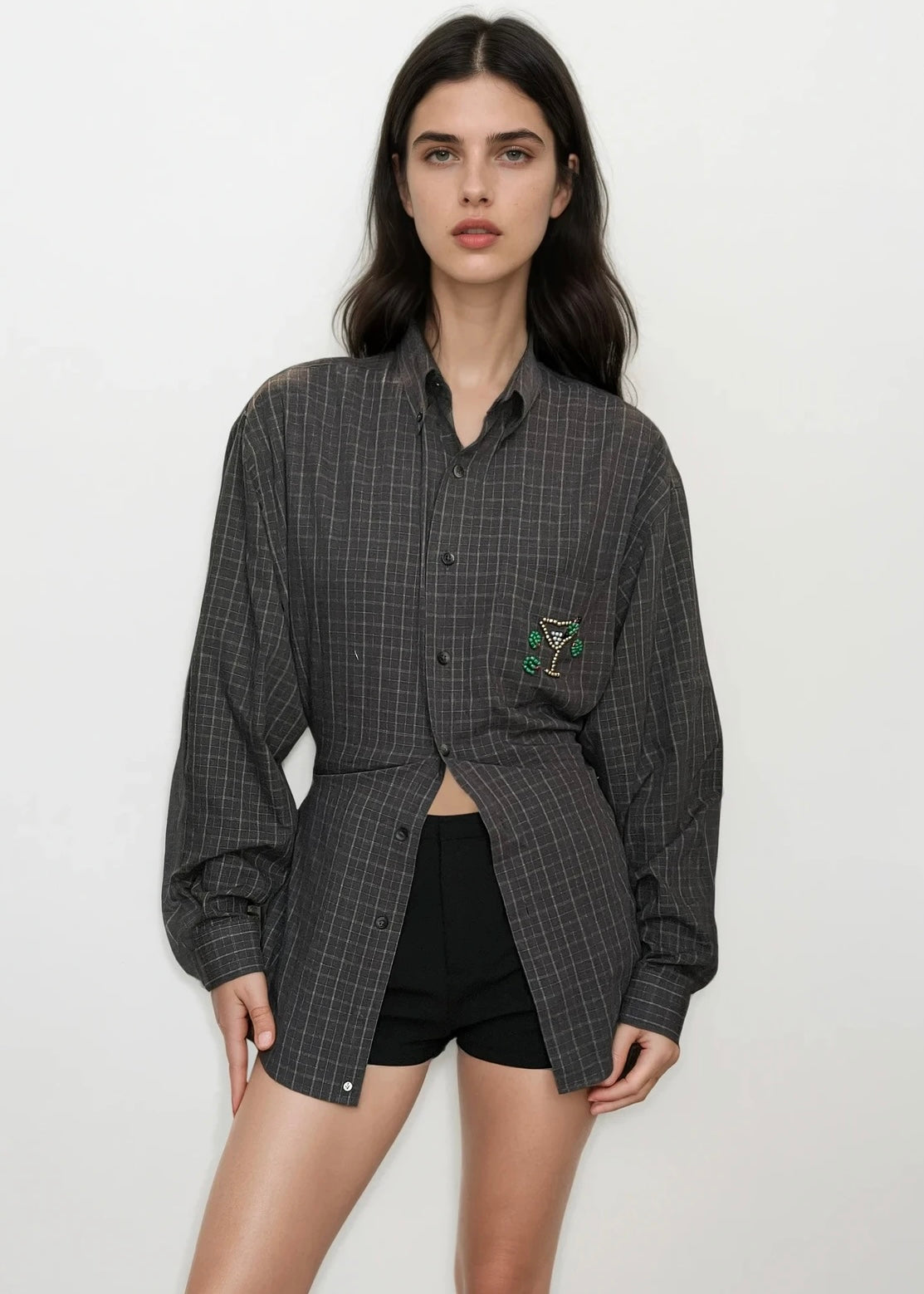 Beaded Stretch Waist Button Down™