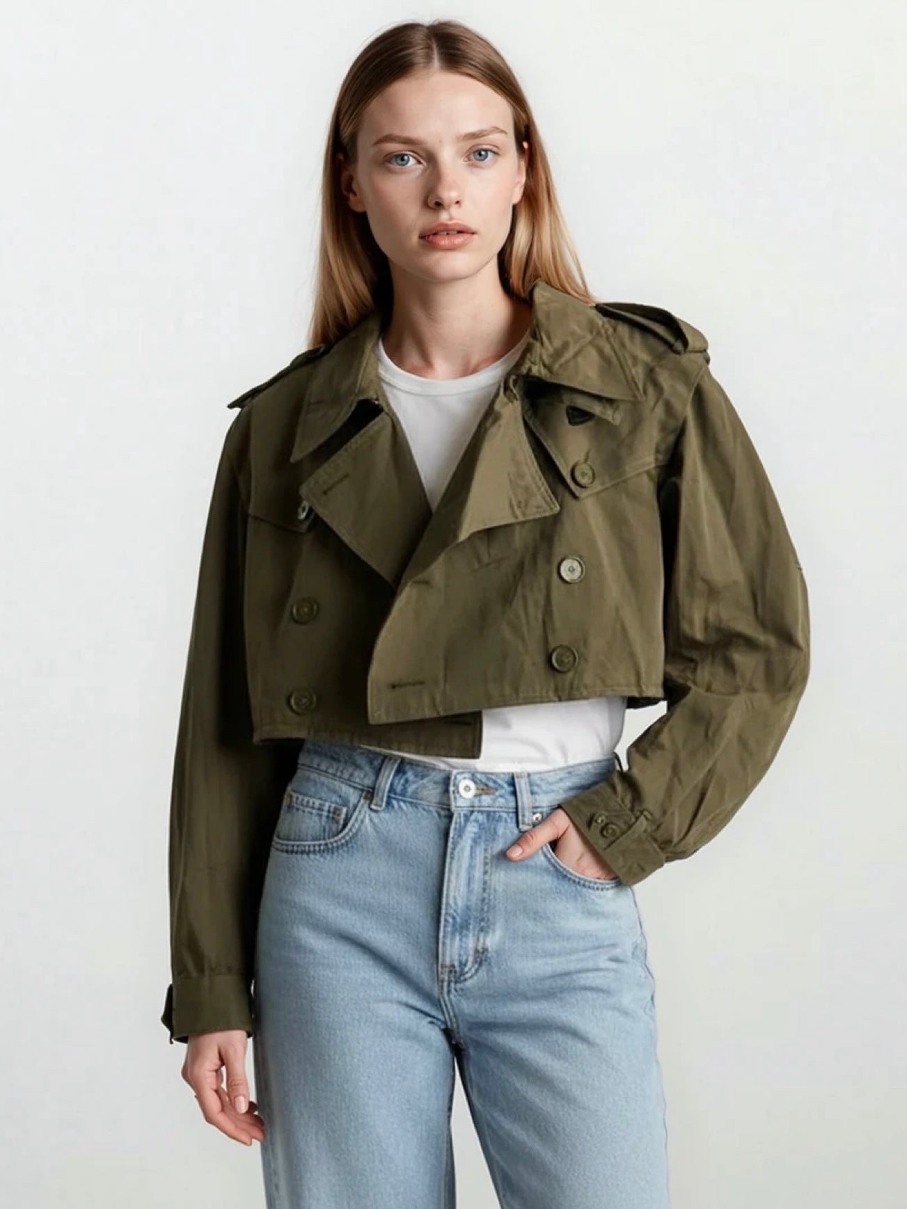 Vintage Cropped Trench Coat