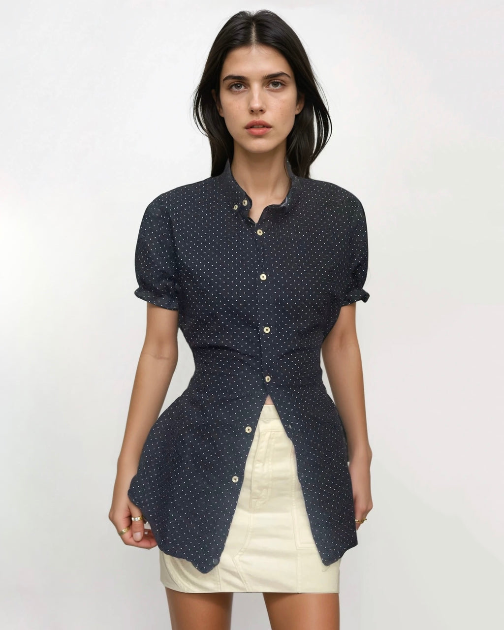 Puff Sleeve Button Blouse