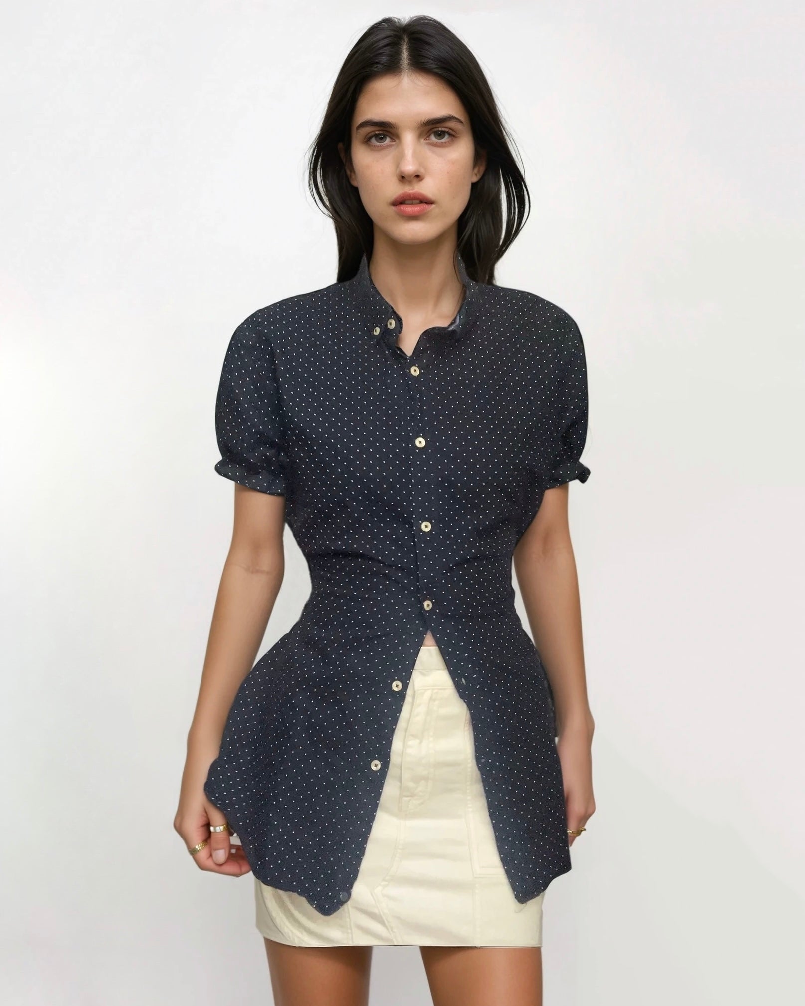 Puff Sleeve Button Blouse