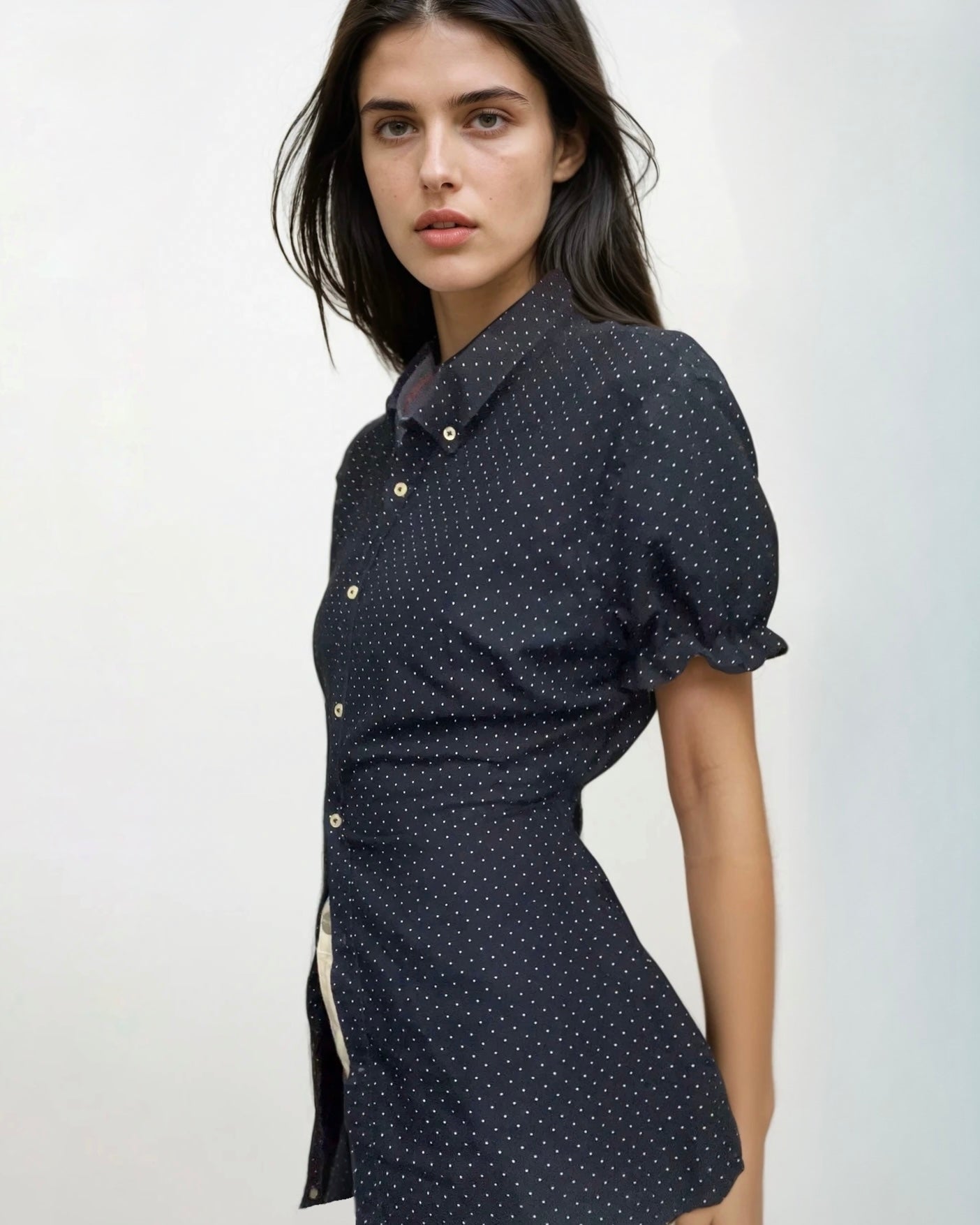Puff Sleeve Button Blouse