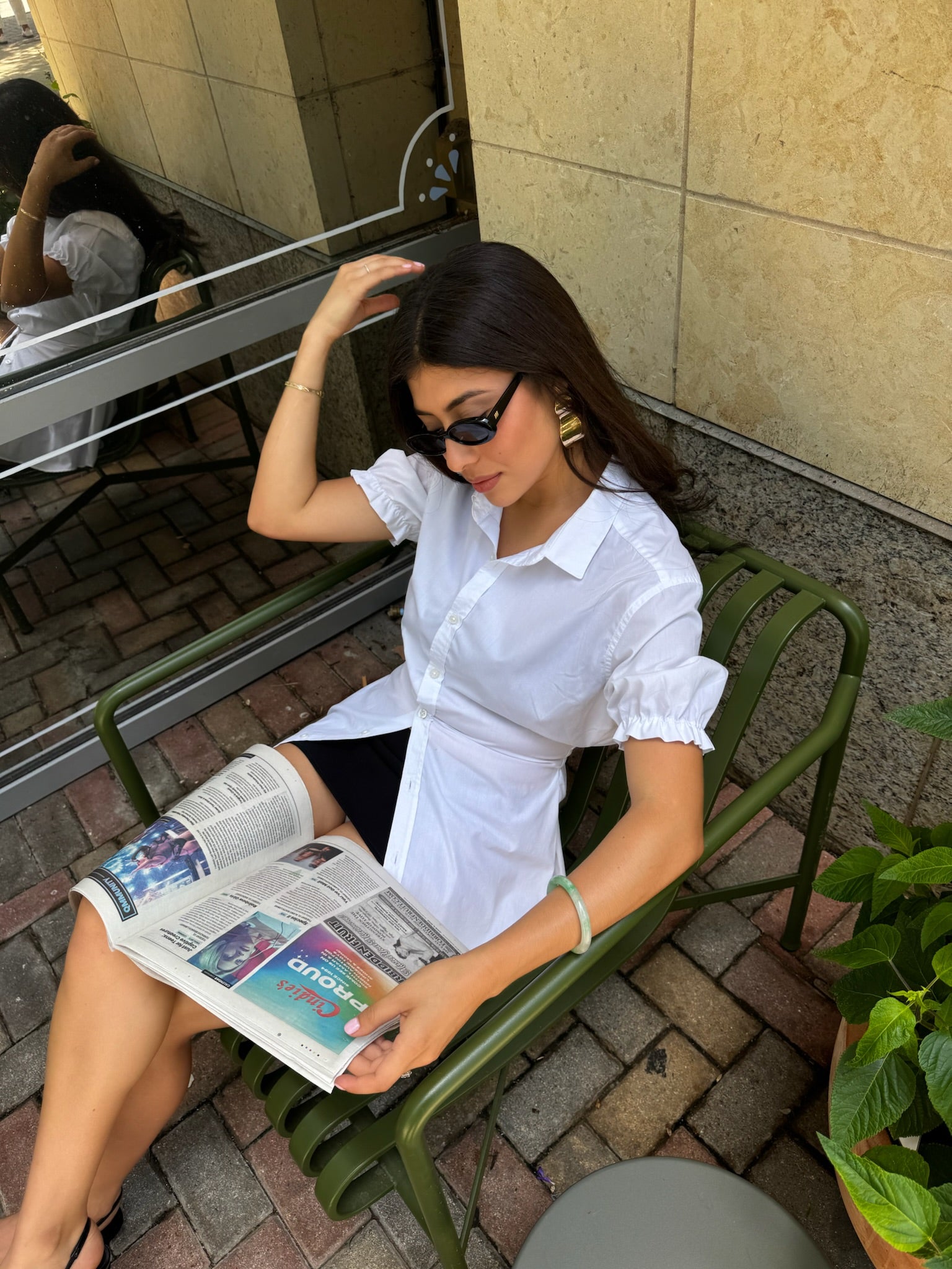 Puff Sleeve Button Blouse