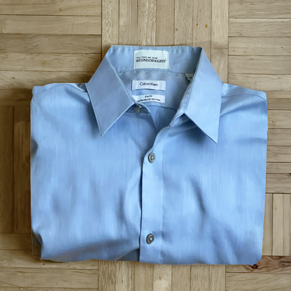 STRETCH WAIST BUTTON DOWN™ in blue