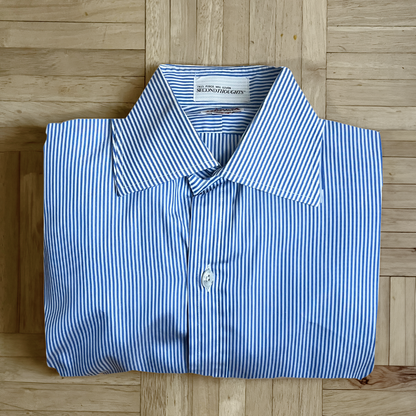 STRETCH WAIST BUTTON DOWN™ in blue stripe