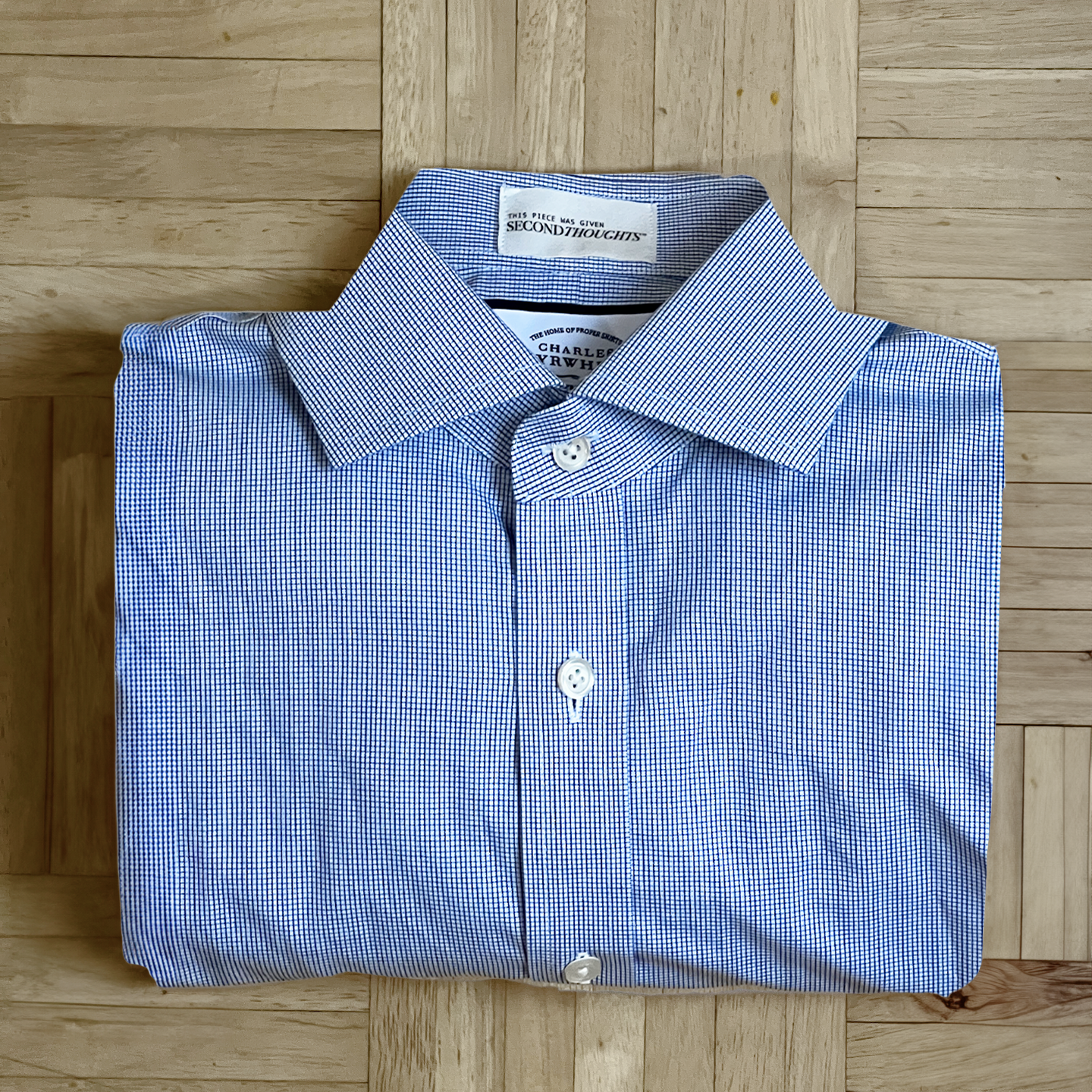 STRETCH WAIST BUTTON DOWN™ in blue