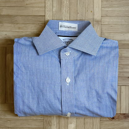 STRETCH WAIST BUTTON DOWN™ in blue