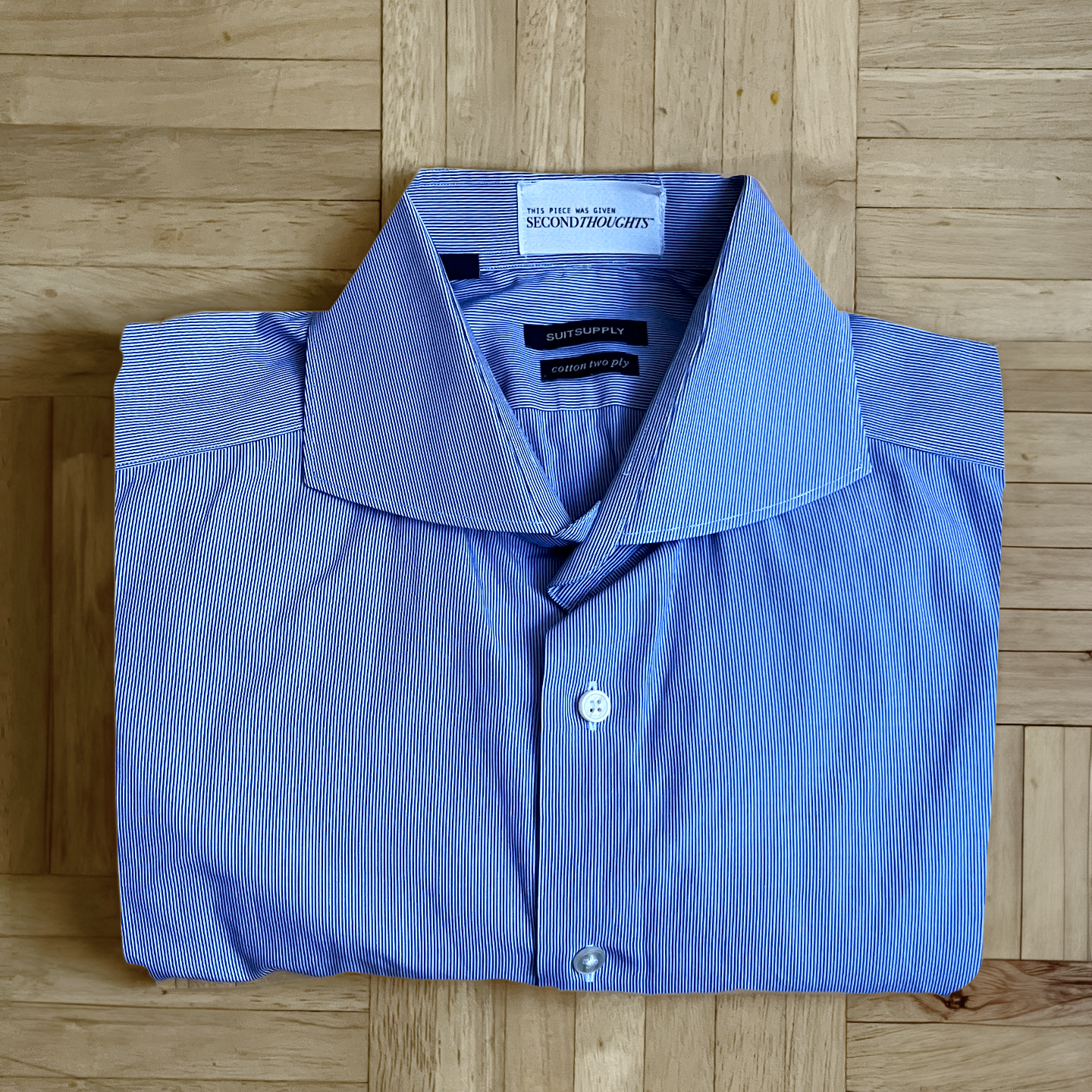 STRETCH WAIST BUTTON DOWN™ in blue stripe